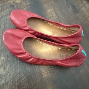 Tieks Leather Ballet Flats Red Women’s Size 9